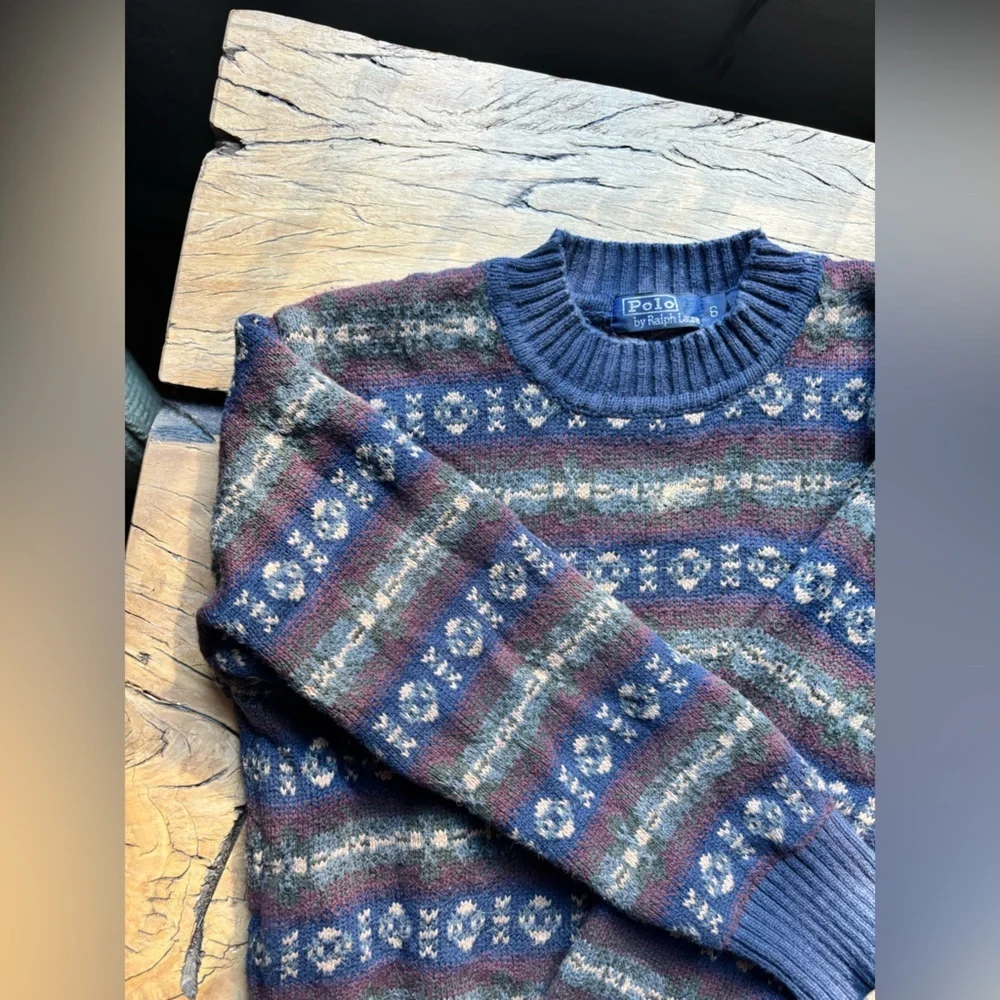 Ralph Lauren Kids Multicolor Patterned Crewneck Sweater 100% Cotton